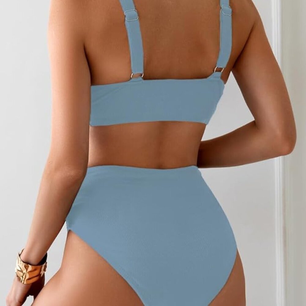Sexy Ribbed Bikini Set 2 Piece - Picture 3 of 6